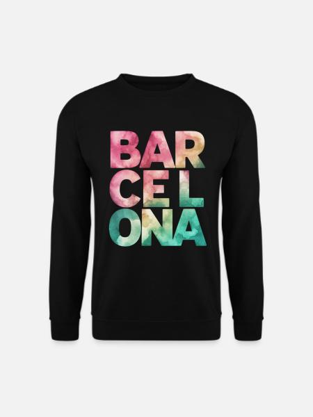 Barcelona Souvenir Aquarell-Stil - Unisex Pullover - Schwarz