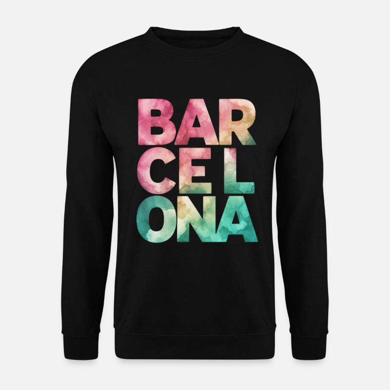 Souvenir de Barcelone Style Aquarelle - Sweat-shirt Unisexe - noir