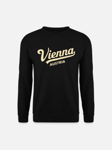 Vienna Austria Souvenir Retro Schriftzug - Unisex Pullover - Schwarz