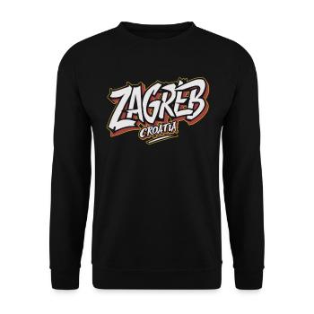 Zagreb Croatia Souvenir - Unisex Sweatshirt - black - Front - Alina (178cm) & Michal (187cm)