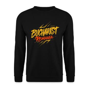 Warsaw Poland Souvenir Reminder - Unisex Sweatshirt - black - Front - Alina (178cm) & Michal (187cm)