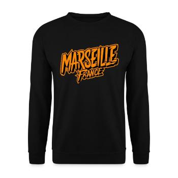 Marseille France Souvenir Highlight - Unisex Sweatshirt - black - Front - Alina (178cm) & Michal (187cm)