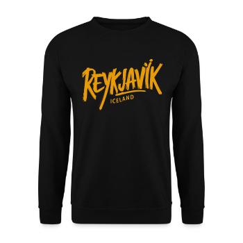 Souvenir de Reykjavik Islande - Sweat-shirt Unisexe - noir - Devant - Alina (178cm) & Michal (187cm)