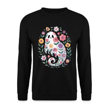 fleur Déco florale Halloween - Sweat-shirt Unisexe - noir - Devant - Alina (178cm) & Michal (187cm)