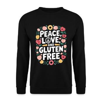 Paix, amour et sans gluten - Sweat-shirt Unisexe - noir - Devant - Alina (178cm) & Michal (187cm)