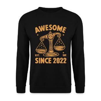 Génial depuis l’anniversaire de la Balance en 2022 - Sweat-shirt Unisexe - noir - Devant - Alina (178cm) & Michal (187cm)