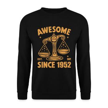 Génial depuis 1952 Anniversaire de la Balance - Sweat-shirt Unisexe - noir - Devant - Alina (178cm) & Michal (187cm)