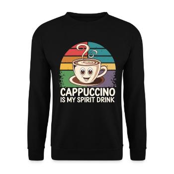 Cappuccino Is My Spirit Drink - Unisex Pullover - Schwarz - Vorne - Alina (178cm) & Michal (187cm)