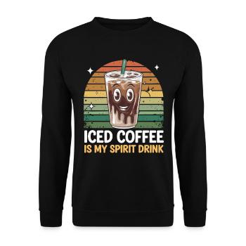 Iced Coffee Is My Spirit Drink - Unisex Sweatshirt - black - Front - Alina (178cm) & Michal (187cm)