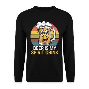 Bier Ist Mein Spirit Drink Retro Stil - Unisex Pullover - Schwarz - Vorne - Alina (178cm) & Michal (187cm)