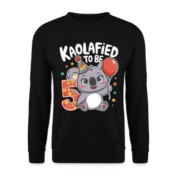 5ème anniversaire Koala Koalafied Motif Amusant - Sweat-shirt Unisexe - noir - Devant - Alina (178cm) & Michal (187cm)