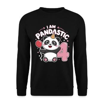 Je suis Pandastic 4e anniversaire Panda - Sweat-shirt Unisexe - noir - Devant - Alina (178cm) & Michal (187cm)