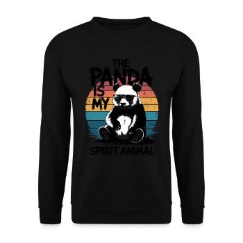 The Panda Is My Spirit Animal Retro Sonnenbrille - Unisex Pullover - Schwarz - Vorne - Alina (178cm) & Michal (187cm)
