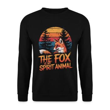 Fuchs The Fox Is My Spirit Animal - Unisex Sweatshirt - black - Front - Alina (178cm) & Michal (187cm)