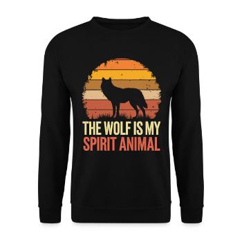 Wolf The Wolf Is My Spirit Animal - Unisex Sweatshirt - black - Front - Alina (178cm) & Michal (187cm)