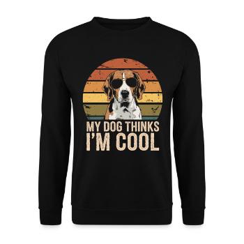 Beagle mon chien pense que je suis cool - Sweat-shirt Unisexe - noir - Devant - Alina (178cm) & Michal (187cm)