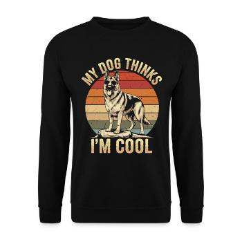 Berger allemand Mon chien pense que je suis cool - Sweat-shirt Unisexe - noir - Devant - Alina (178cm) & Michal (187cm)