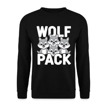 Wolf Group Design Wolf Pack - Unisex Sweatshirt - black - Front - Alina (178cm) & Michal (187cm)