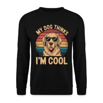 Golden Retriever Mon chien pense que je suis cool - Sweat-shirt Unisexe - noir - Devant - Alina (178cm) & Michal (187cm)