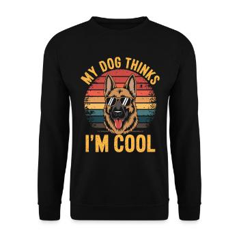 Berger allemand Mon chien pense que je suis cool - Sweat-shirt Unisexe - noir - Devant - Alina (178cm) & Michal (187cm)