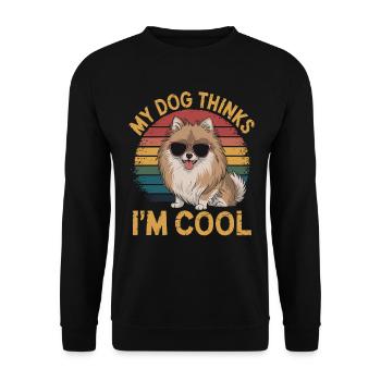 Pomeranian Dog Pomeranian - Unisex Sweatshirt - black - Front - Alina (178cm) & Michal (187cm)