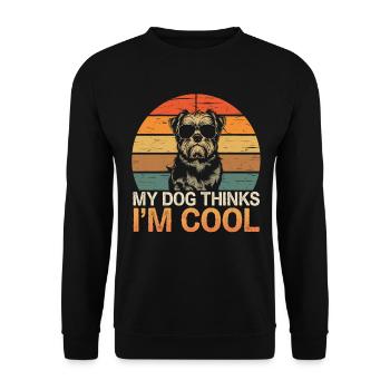 Shi shitzu mon chien pense que je suis cool - Sweat-shirt Unisexe - noir - Devant - Alina (178cm) & Michal (187cm)