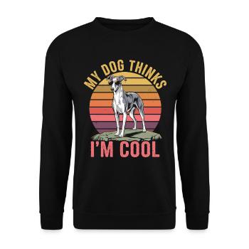 Whippet Mon chien pense que je suis cool - Sweat-shirt Unisexe - noir - Devant - Alina (178cm) & Michal (187cm)