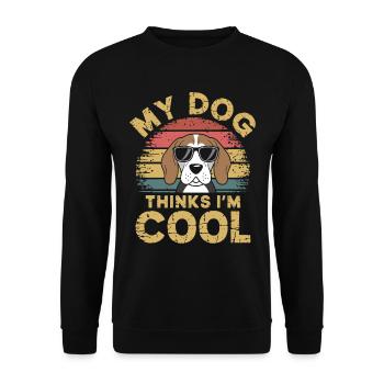 Beagle mon chien pense que je suis cool - Sweat-shirt Unisexe - noir - Devant - Alina (178cm) & Michal (187cm)