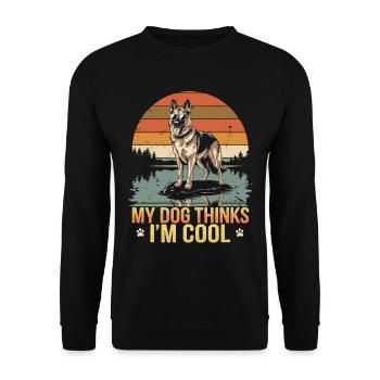 Berger allemand Mon chien pense que je suis cool - Sweat-shirt Unisexe - noir - Devant - Alina (178cm) & Michal (187cm)