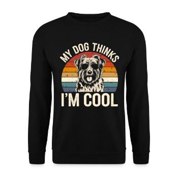 Havanese dog my dog thinks I'm cool - Unisex Sweatshirt - black - Front - Alina (178cm) & Michal (187cm)