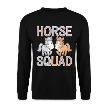 Horse Groups Design Horse Squad - Unisex Sweatshirt - black - Front - Alina (178cm) & Michal (187cm)