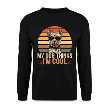 Yorkshire Terrier Yorkie Propriétaire de chien Cool - Sweat-shirt Unisexe - noir - Devant - Alina (178cm) & Michal (187cm)
