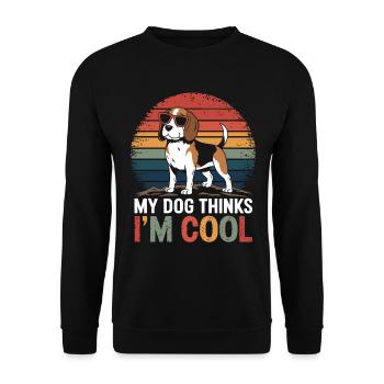Beagle mon chien pense que je suis cool - Sweat-shirt Unisexe - noir - Devant - Alina (178cm) & Michal (187cm)
