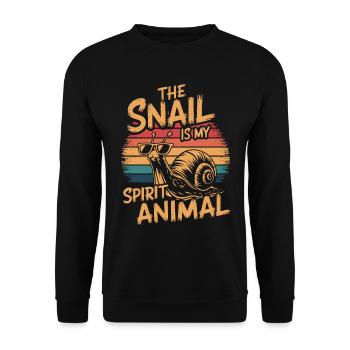 L’escargot est mon animal de pouvoir - Sweat-shirt Unisexe - noir - Devant - Alina (178cm) & Michal (187cm)