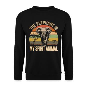 Der Elefant Ist Mein Geisttier - Unisex Pullover - Schwarz - Vorne - Alina (178cm) & Michal (187cm)