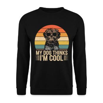 Shi shitzu mon chien pense que je suis cool - Sweat-shirt Unisexe - noir - Devant - Alina (178cm) & Michal (187cm)