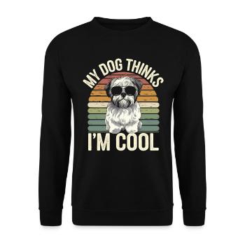 Shi shitzu mon chien pense que je suis cool - Sweat-shirt Unisexe - noir - Devant - Alina (178cm) & Michal (187cm)