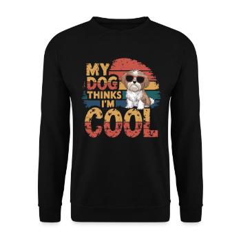 Shi shitzu mon chien pense que je suis cool - Sweat-shirt Unisexe - noir - Devant - Alina (178cm) & Michal (187cm)