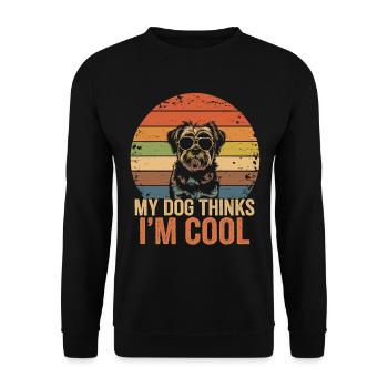 Shi shitzu mon chien pense que je suis cool - Sweat-shirt Unisexe - noir - Devant - Alina (178cm) & Michal (187cm)