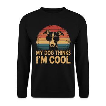 Whippet Mon chien pense que je suis cool - Sweat-shirt Unisexe - noir - Devant - Alina (178cm) & Michal (187cm)