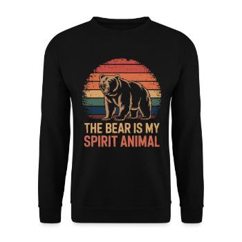 Bär The Bear Is My Spirit Animal - Unisex Sweatshirt - black - Front - Alina (178cm) & Michal (187cm)