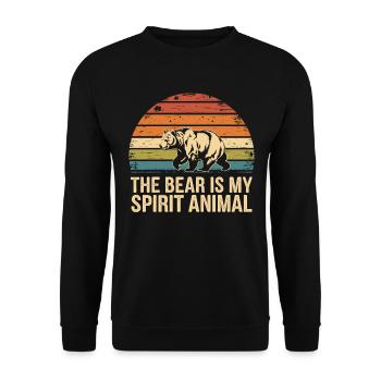 Bär The Bear Is My Spirit Animal - Unisex Sweatshirt - black - Front - Alina (178cm) & Michal (187cm)