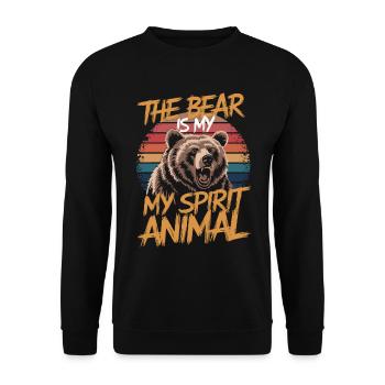 Bär The Bear Is My Spirit Animal - Unisex Sweatshirt - black - Front - Alina (178cm) & Michal (187cm)