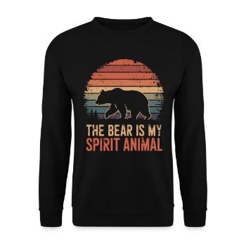 Bär The Bear Is My Spirit Animal - Unisex Sweatshirt - black - Front - Alina (178cm) & Michal (187cm)