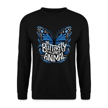Schmetterling Le papillon est mon animal spirituel - Sweat-shirt Unisexe - noir - Devant - Alina (178cm) & Michal (187cm)