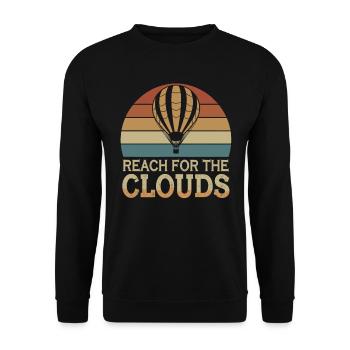 Erreiche Die Wolken Heißluftballon Inspiration - Unisex Pullover - Schwarz - Vorne - Alina (178cm) & Michal (187cm)