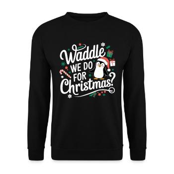 Waddle We Do For Christmas Pingouin Noël - Sweat-shirt Unisexe - noir - Devant - Alina (178cm) & Michal (187cm)