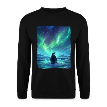 Aurores boréales Animal Aurore boréale Pinchot - Sweat-shirt Unisexe - noir - Devant - Alina (178cm) & Michal (187cm)