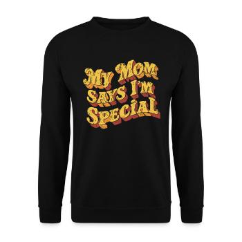 Meine Mama Sagt Ich Bin Besonders - Unisex Pullover - Schwarz - Vorne - Alina (178cm) & Michal (187cm)