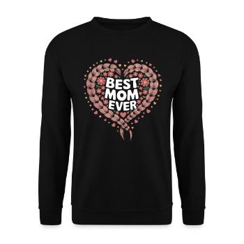 Meilleure maman Meilleure maman de tous les temps Coeur Amour Fleurs Tresse - Sweat-shirt Unisexe - noir - Devant - Alina (178cm) & Michal (187cm)